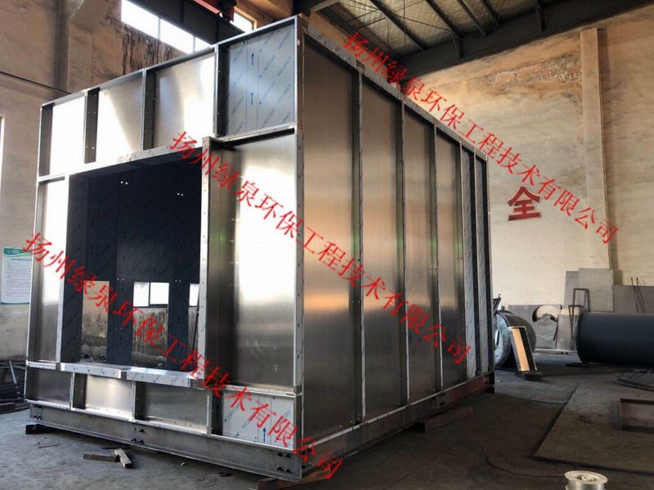扬州绿泉环保出口中东阿曼27万风量沸石转轮+RTO工程设备采用新的创造性制造工艺结构，保质保量保工期在加紧施工中