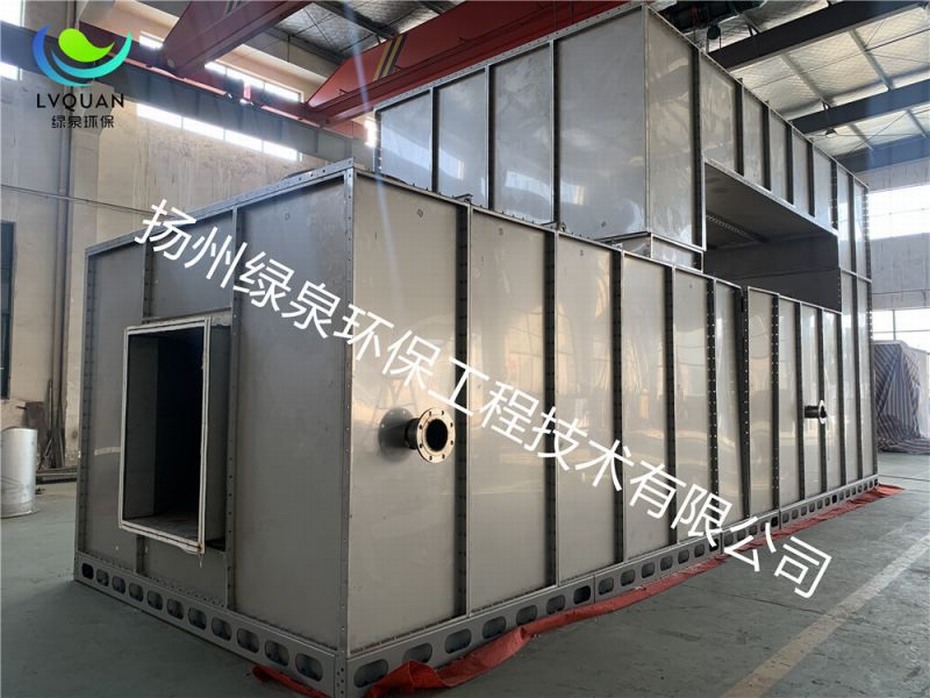 用于石化废气处理的15000风量大型防爆催化燃烧设备已在公司组装完毕，等待发货