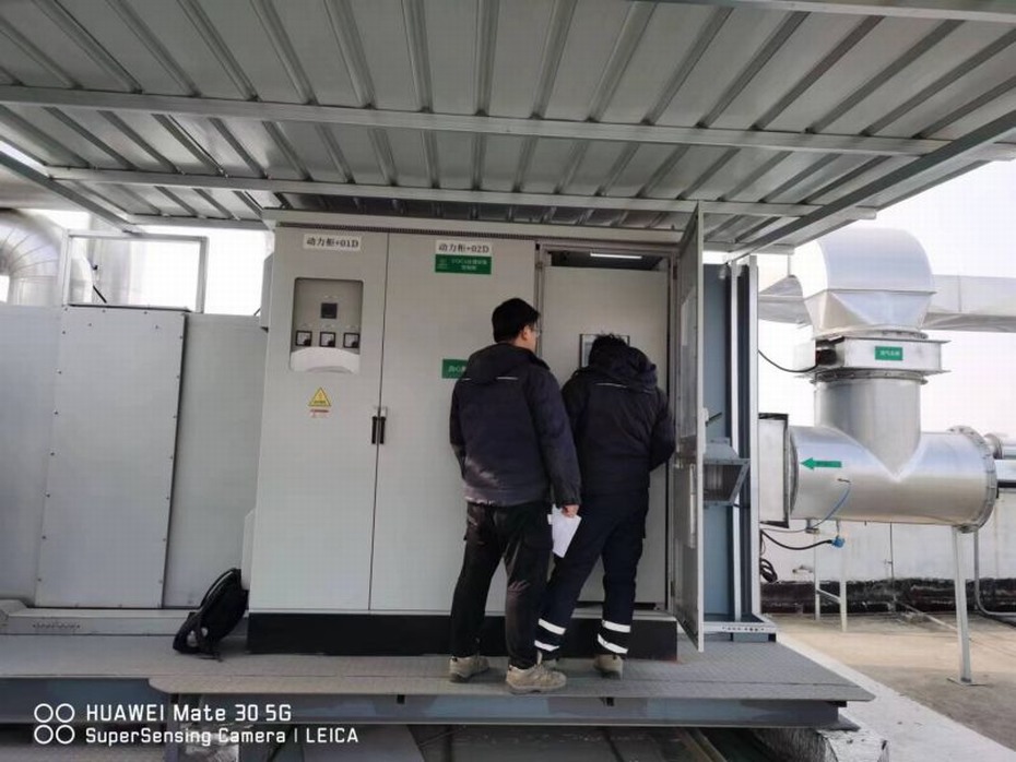 常州银河电子有限公司1.3万风量沸石转轮+CO 撬装式一体机设备运行半年回访，客户反馈满意